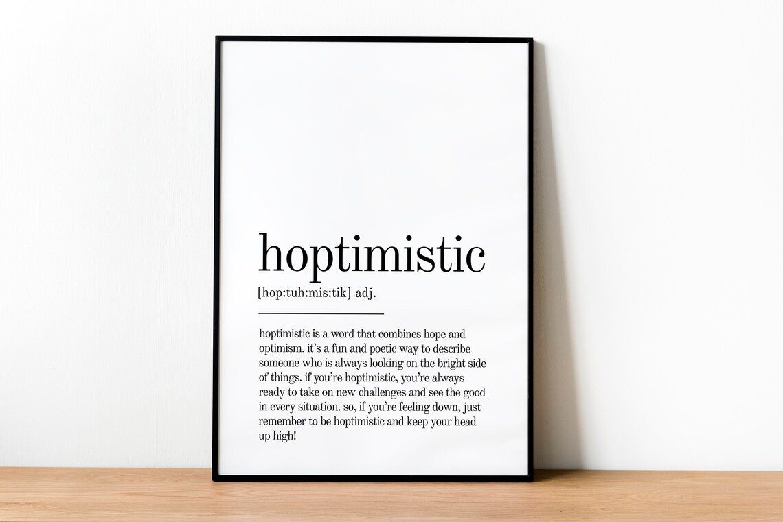 Hoptimistic Definition Art Print, Personalized Gift - Image 2