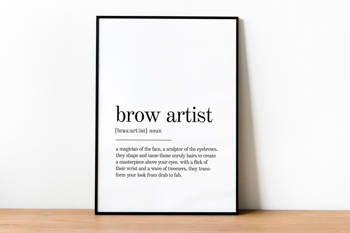 Brow Artist Definition Quote Art Print, Office Decor - Image 2