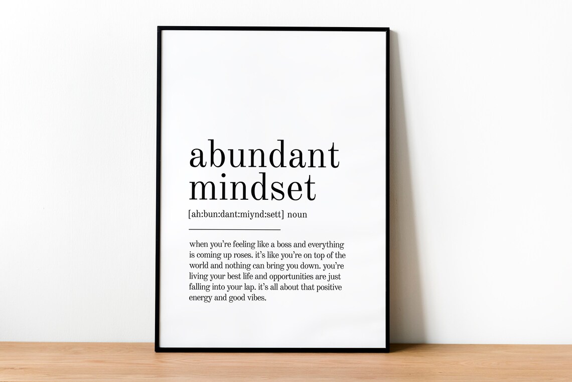 Abundant Mindset Definition Minimalist Quote Art Print - Image 2