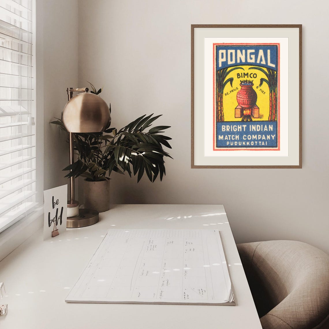 Pongal BIMCO Bright Indian Match Company Vintage Festival Poster - Image 2