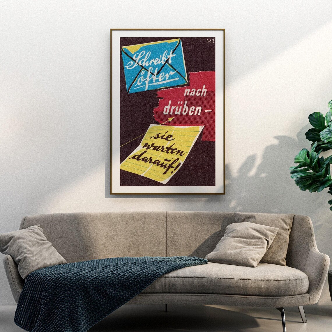 Vintage German Letter Poster - Retro Wall Art - Image 3