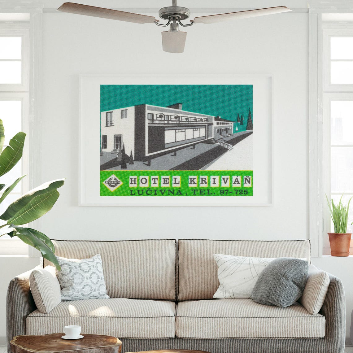 Hotel Krivan Lucivna Modernist Retro Hotel Advertising Poster - Image 3