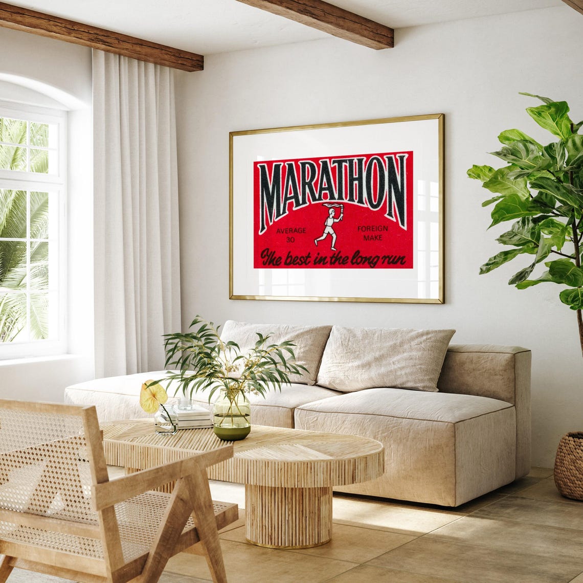 Marathon Best in the Long Run Torch Runner Vintage Matchbox Poster - Image 4