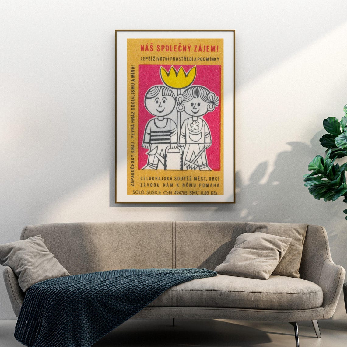 Our Common Cause Gardening Children Vintage Czech Community Art Poster - Image 3
