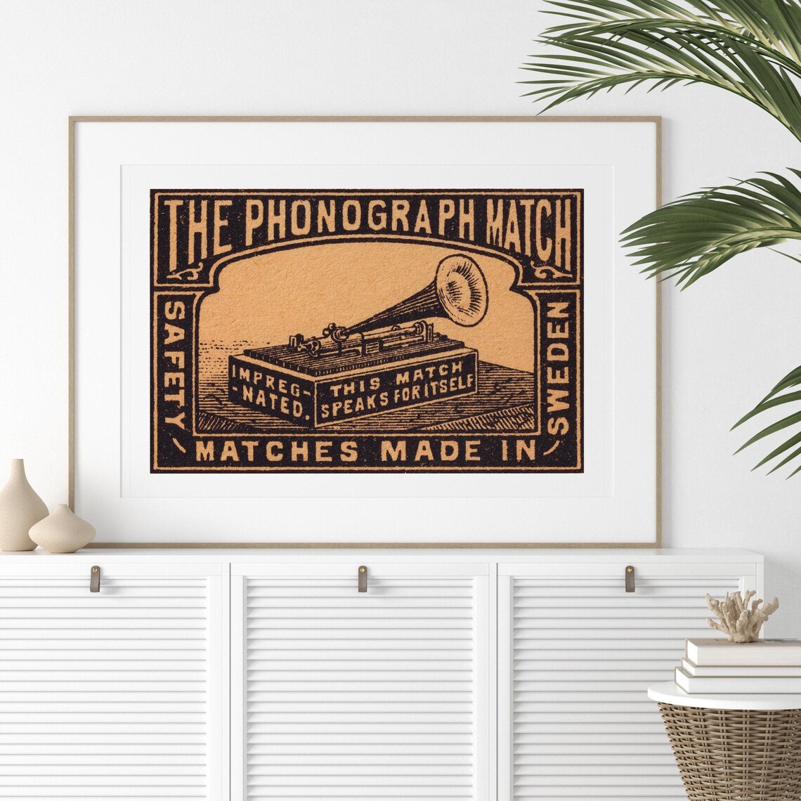 Phonograph Matchbox Sweden Vintage Poster Print - Image 2