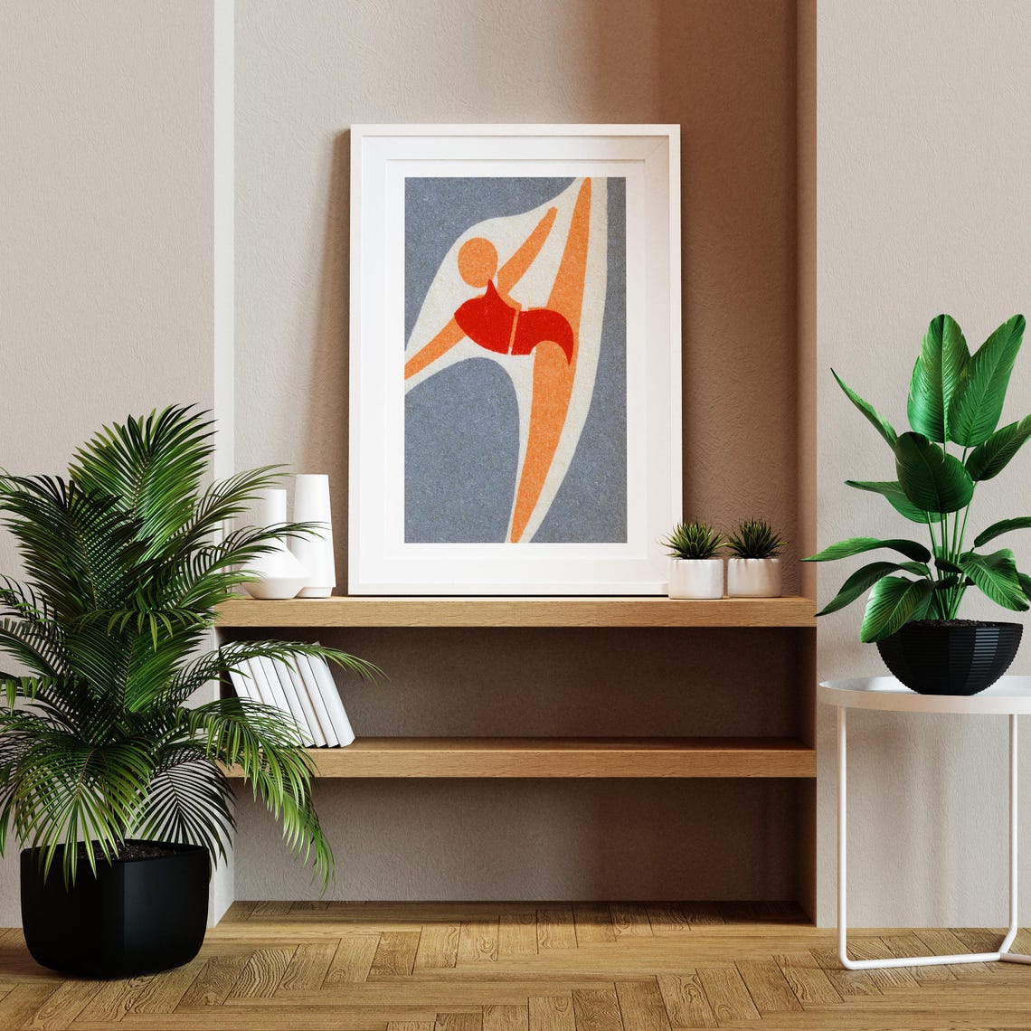 Flexibility Gymnast Abstract Red Vintage Matchbox Art Poster - Image 2