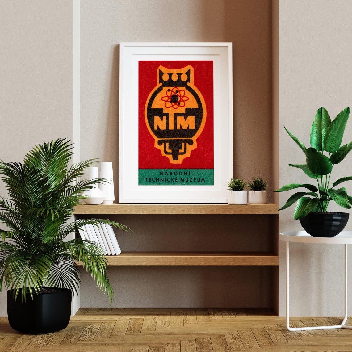 Narodni Technical Museum Vintage Czech Matchbox Emblem Poster - Image 2