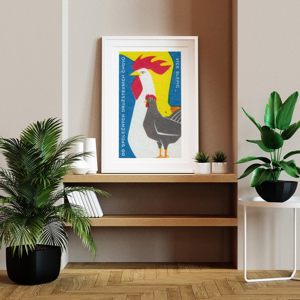 Chicken And Rooster Vintage Czech Art Print - Image 2