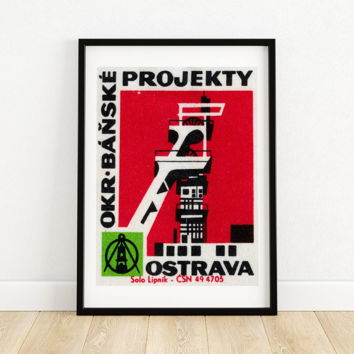 Ostrava Mining Headframe Czech Industrial Heritage Matchbox Poster