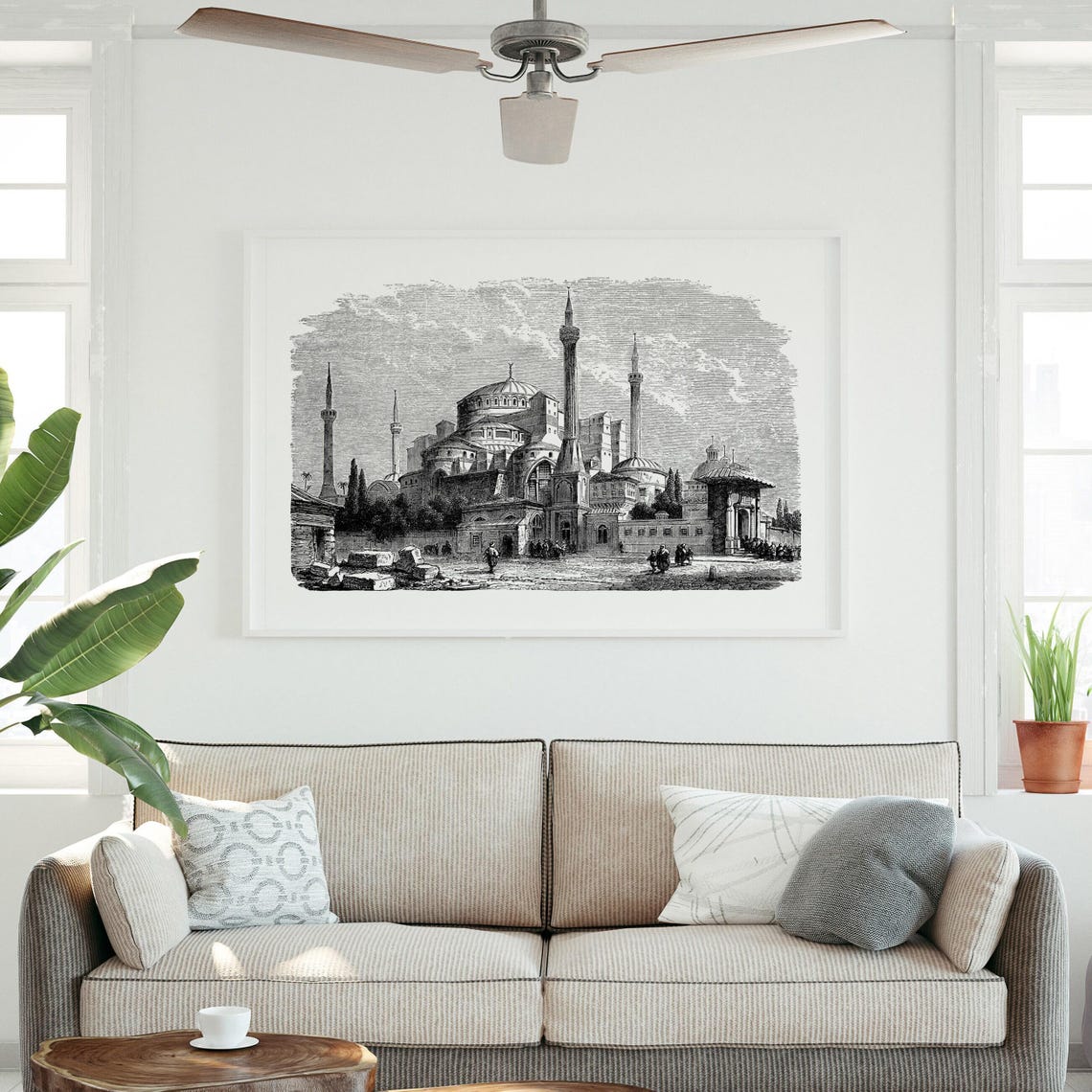Hagia Sophia Istanbul Historic Engraving Antique Architecture Poster - Image 3