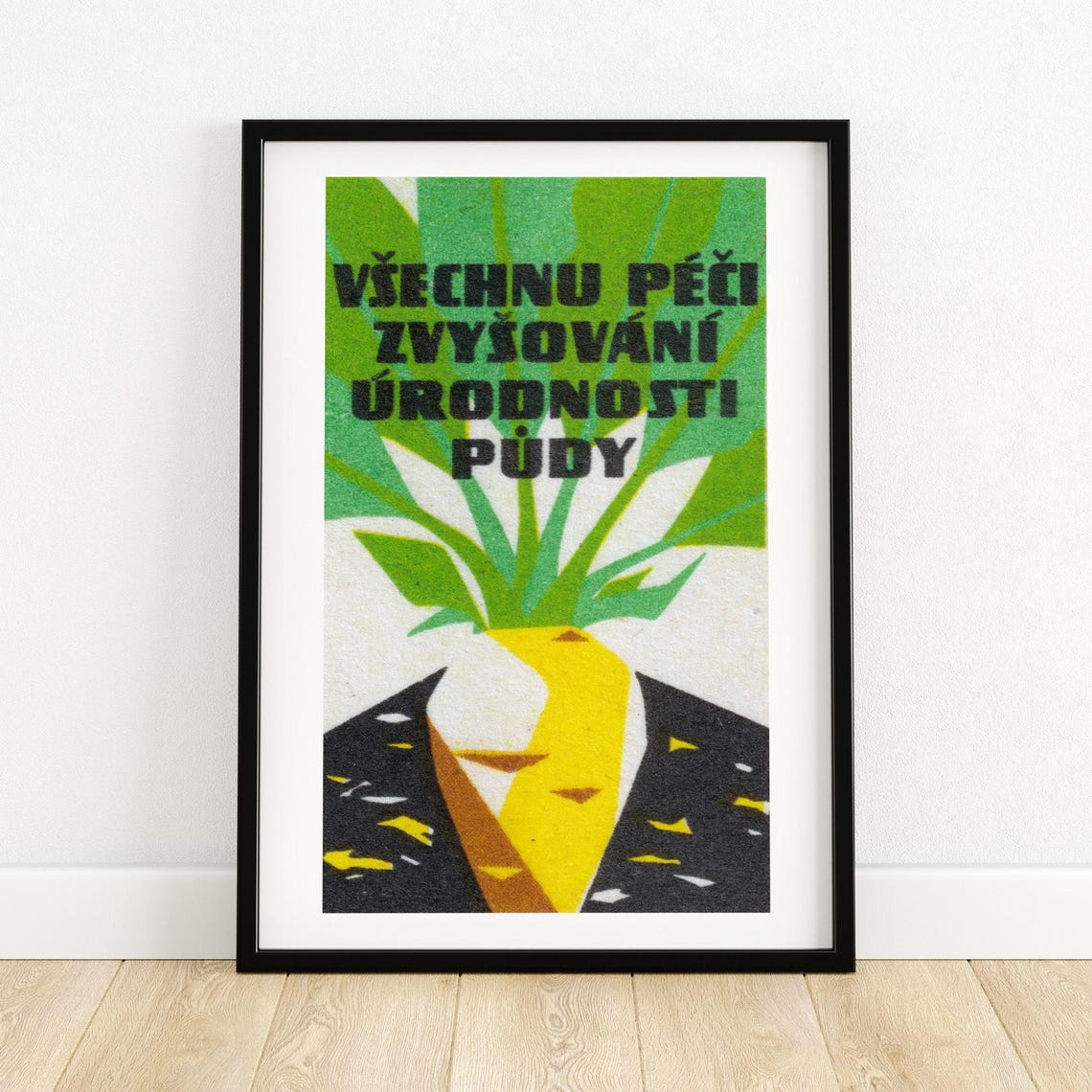 Turnip Soil Fertility Vintage Czech Gardening Label Art Poster