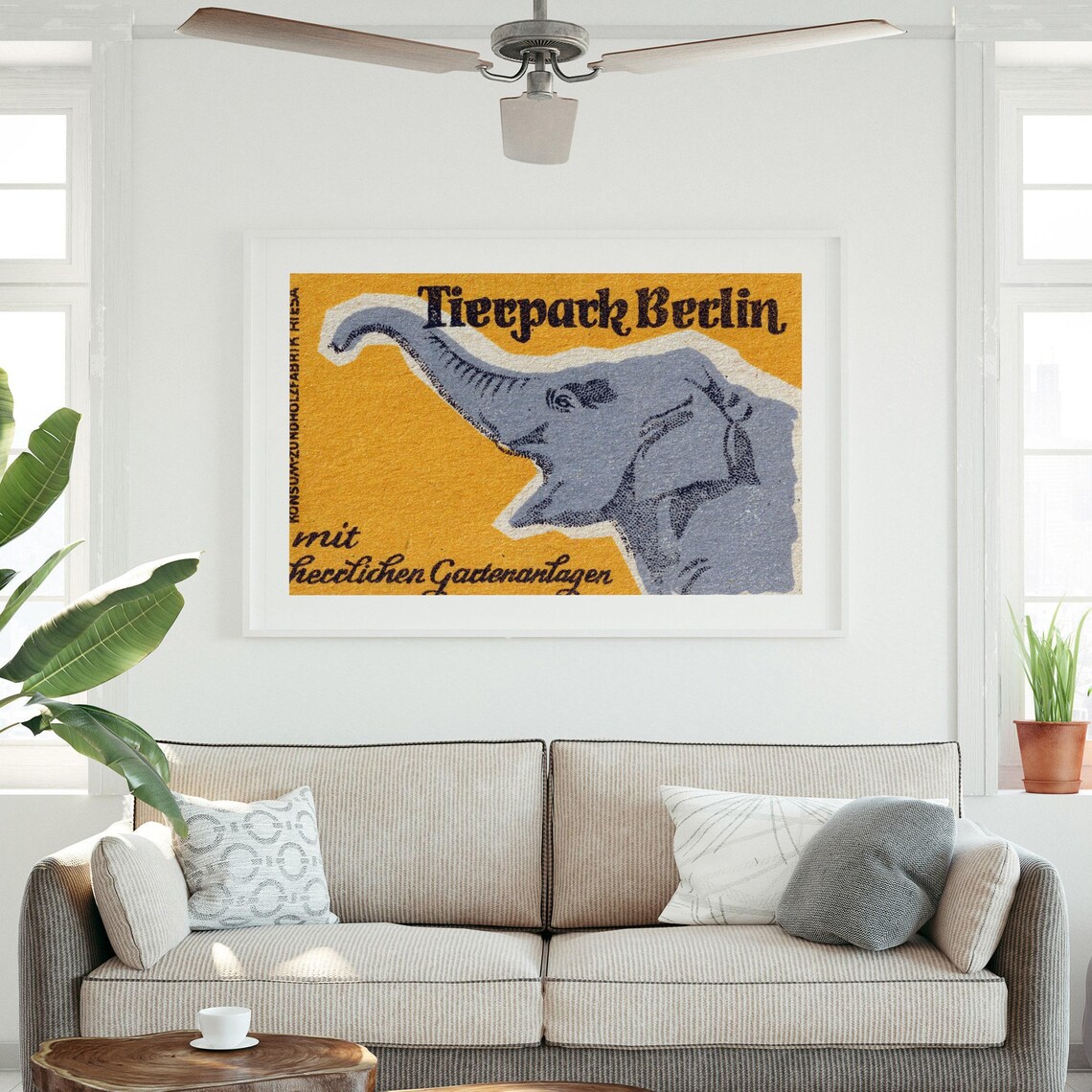 Orange Elephant Matchbox Vintage Eastern Europe Art Print - Image 3
