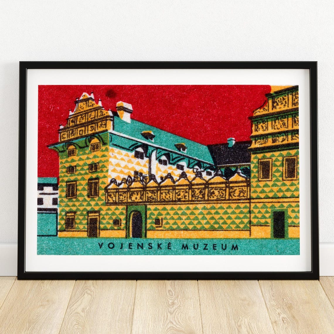 Vojenske Muzeum Military Museum Building Matchbox Label Poster