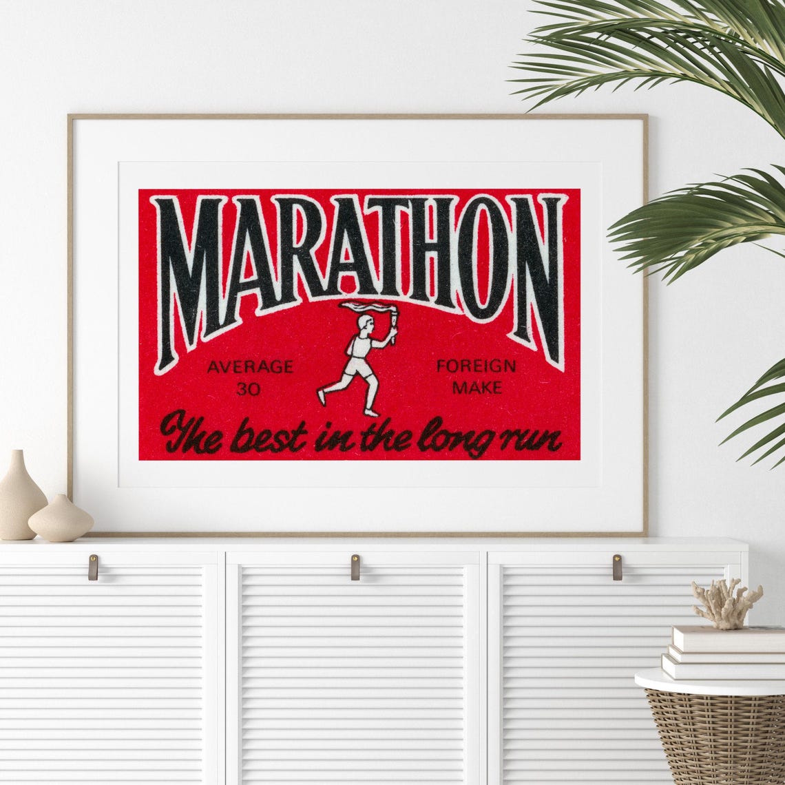 Marathon Best in the Long Run Torch Runner Vintage Matchbox Poster - Image 2