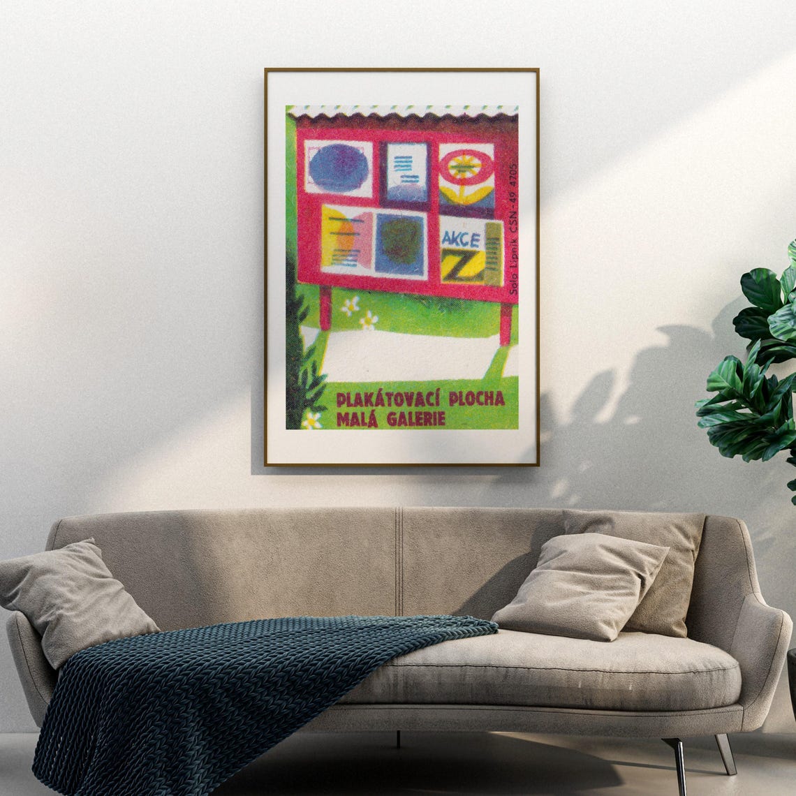 Small Gallery Notice Board Posters Vintage Czech Matchbox Poster - Image 3