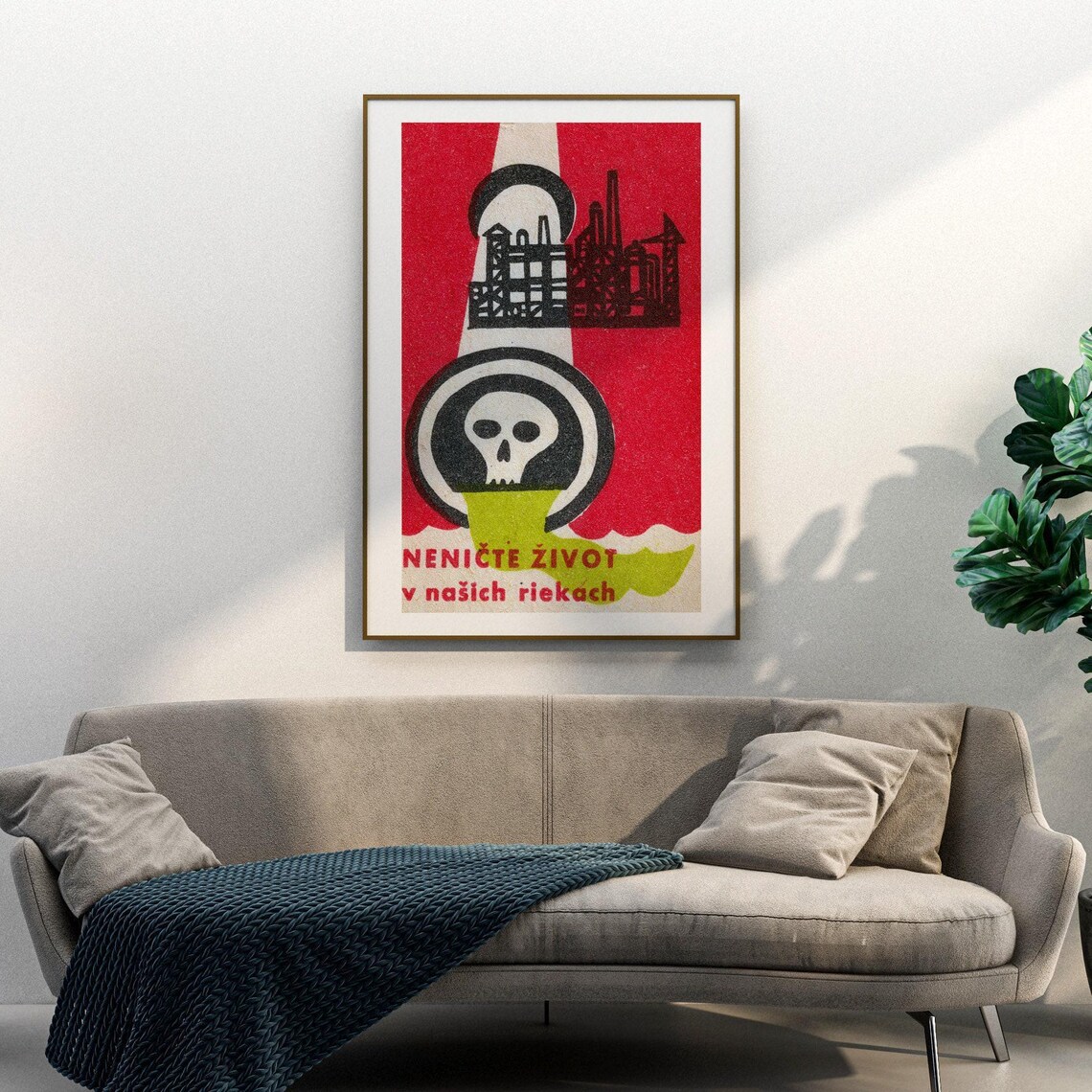 Dont Destroy Life In Our Rivers Vintage Czech Art Print - Image 3