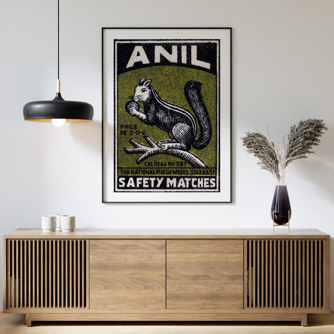 Anil Squirrel Vintage India Matchbox Poster - Image 4