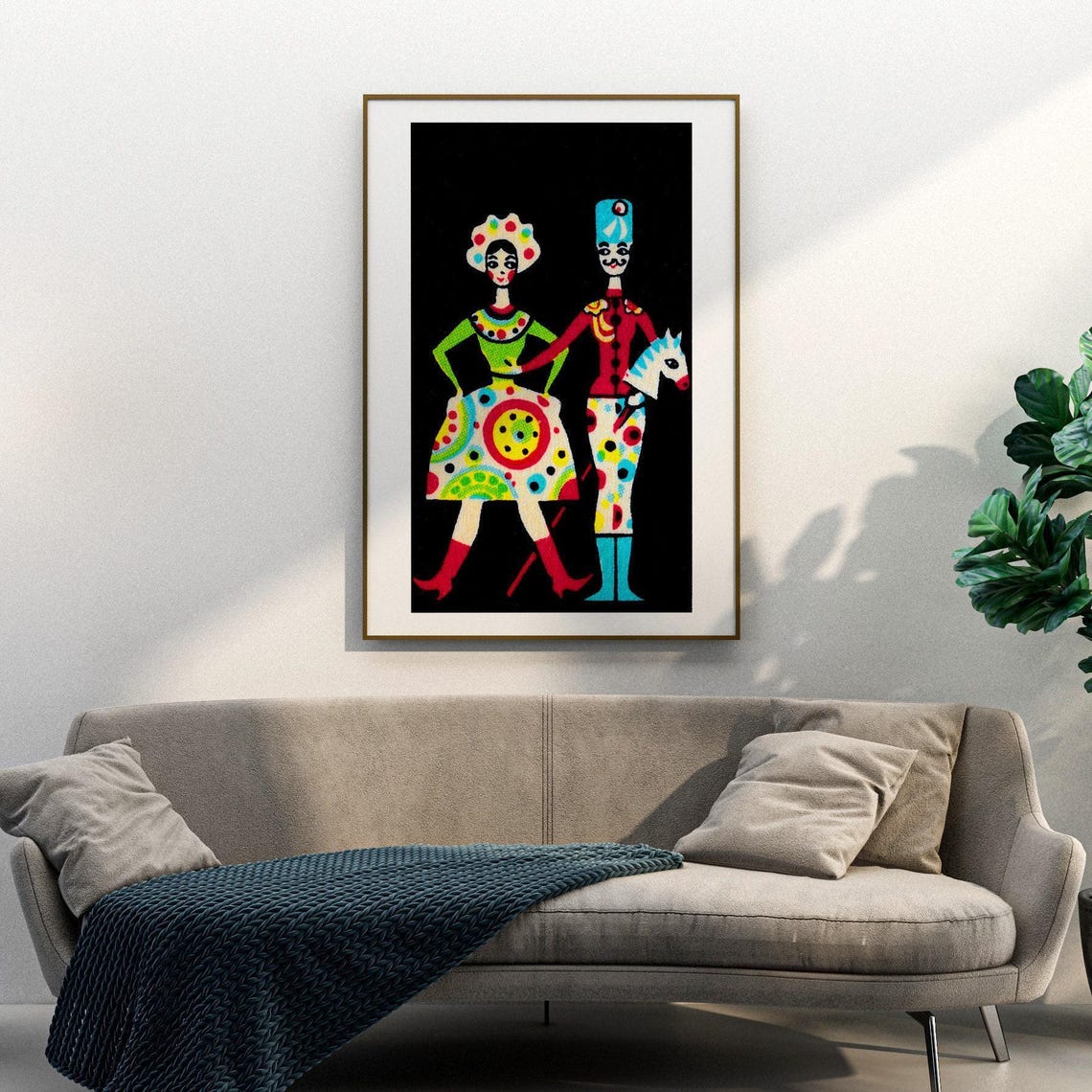 Folk Costume Dancing Couple Colorful Retro Matchbox Art Poster - Image 3