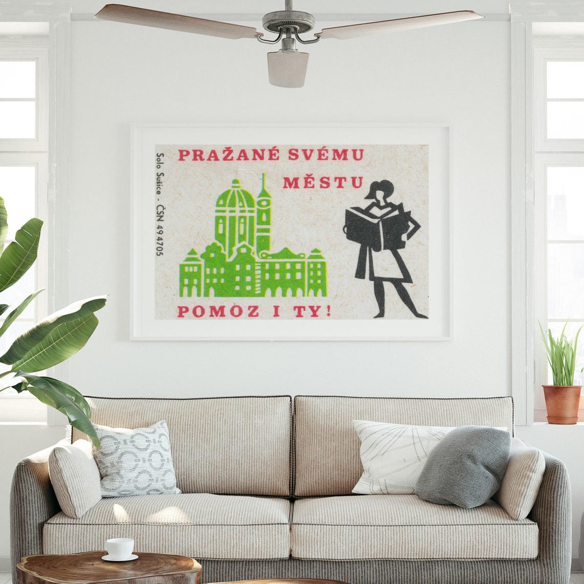 Praguers Help Your City Prague Skyline Vintage Matchbox Art Poster - Image 3