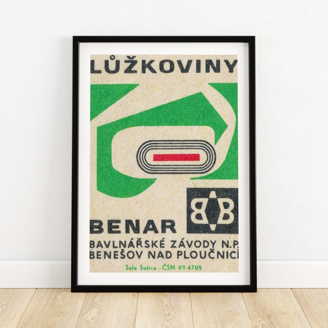 Benar Bedding Bavlnarske Zavody Green Abstract Vintage Poster