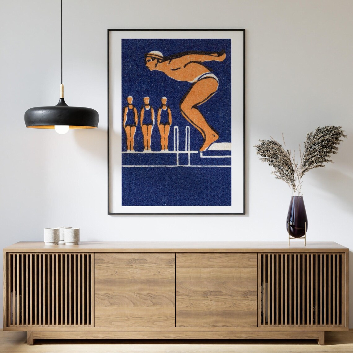 Diving Man Matchbox Vintage Eastern Europe Art Print - Image 4