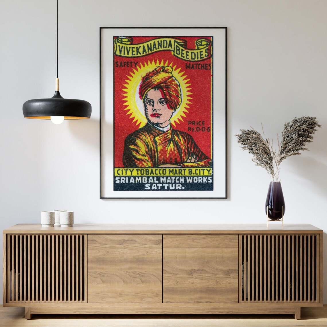 Vivekananda Turban Portrait Beedies Safety Matches Indian Poster Art - Image 4