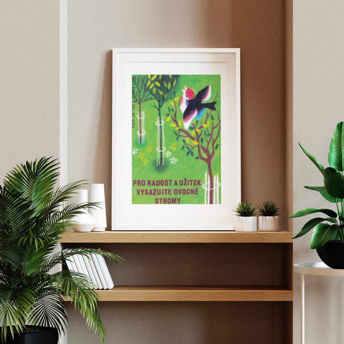 Plant Fruit Trees Bird Orchard Vintage Matchbox Label Poster - Image 2