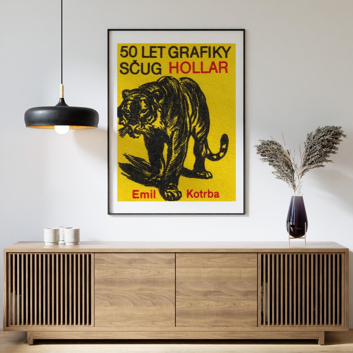 Yellow Tiger Matchbox Vintage Czech Poster Print - Image 4