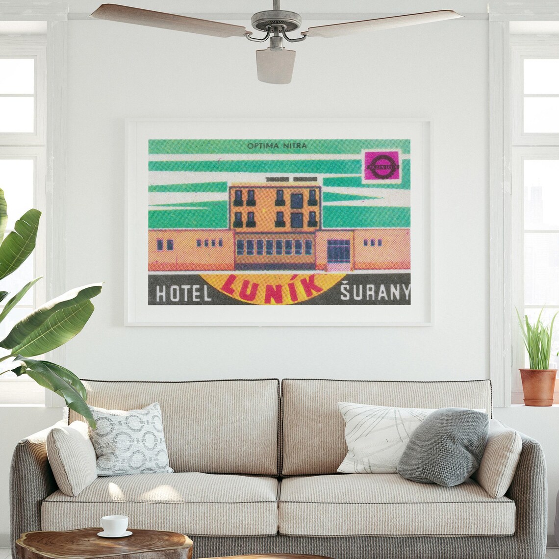 Hotel Lunik Surany Orange Building Retro Hotel Vintage Poster - Image 3
