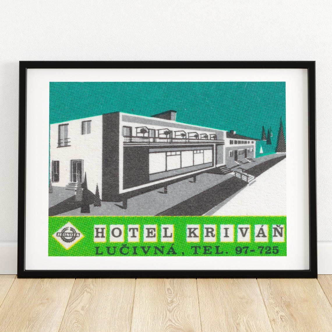 Hotel Krivan Lucivna Modernist Retro Hotel Advertising Poster