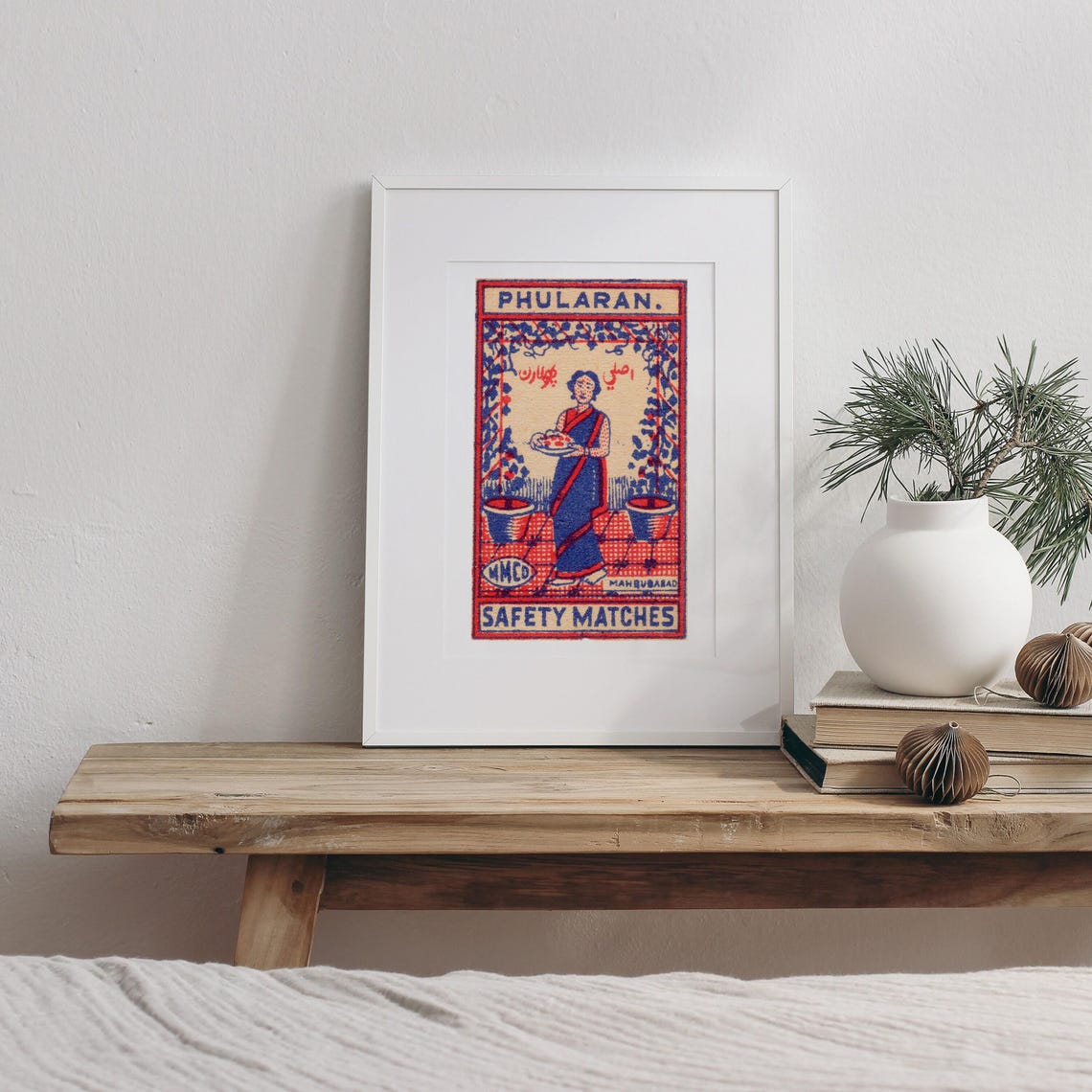 Phularan Indian Woman Flower Vintage Safety Matches Label Poster - Image 4