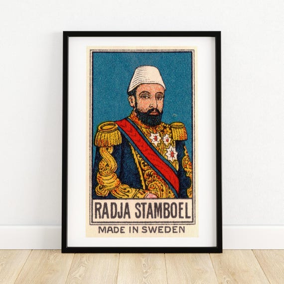 Radja Stamboel Swedish Label Art Vintage Scandinavian Decor Historical Collectible Print Unique Gift For Art Lovers A4