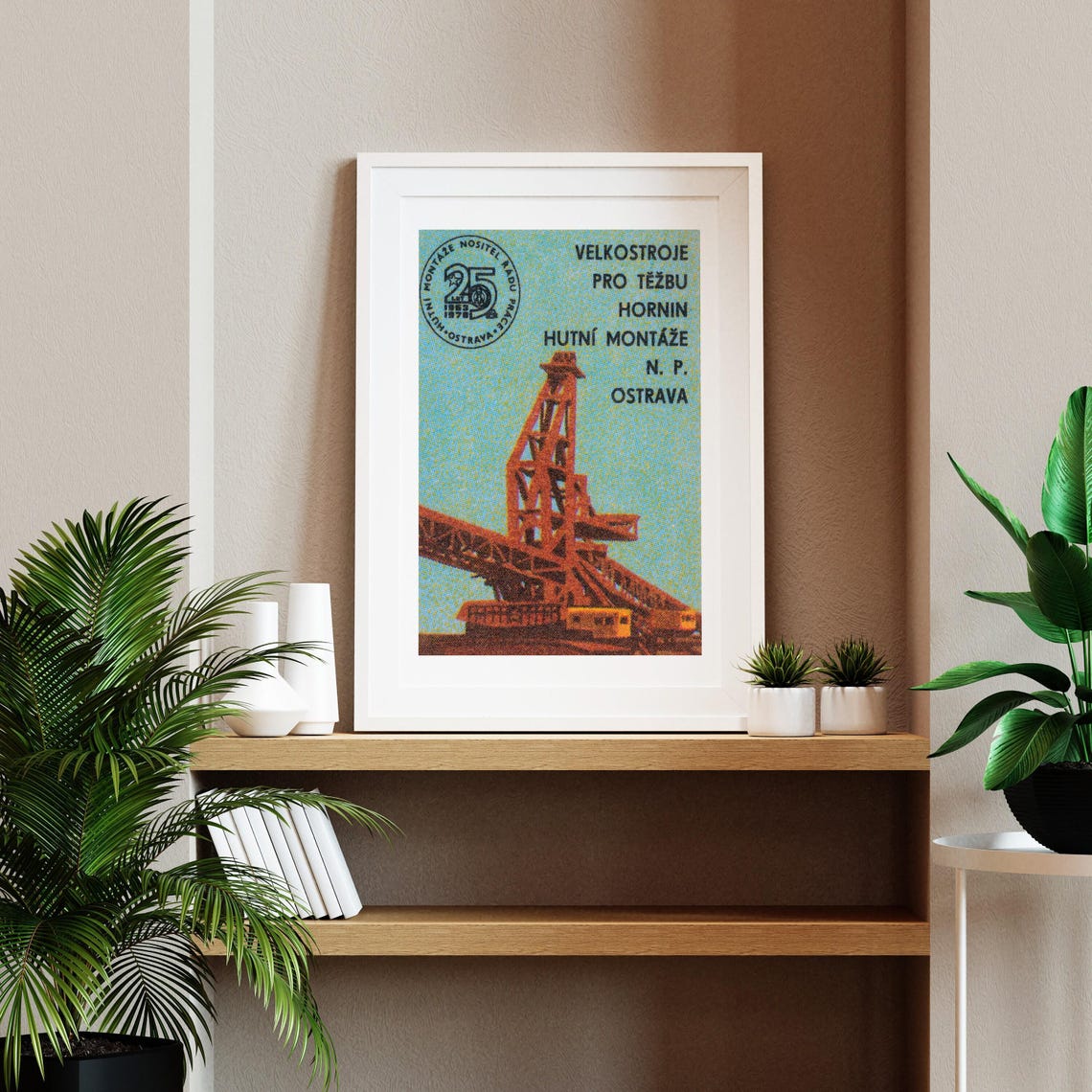 Ostrava Mining Excavator Vintage Industrial Machinery Czech Art Print - Image 2