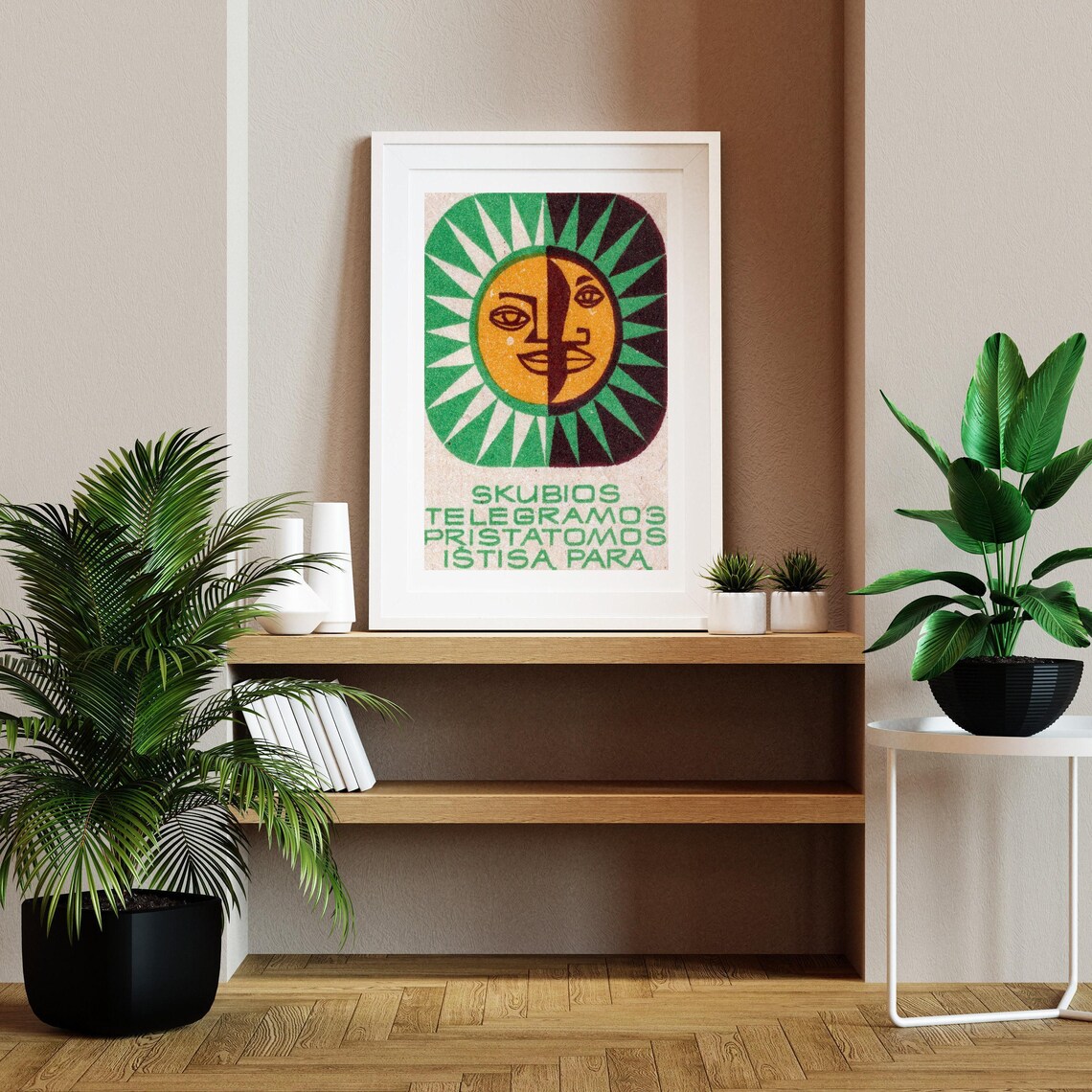Day And Night Telegrams Matchbox Vintage Poster Print - Image 2