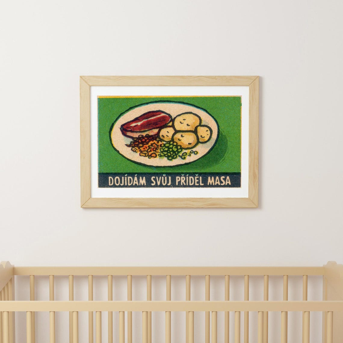 Dojidam Svuj Pridel Masa Czech Meat Ration Vintage Food Poster - Image 3