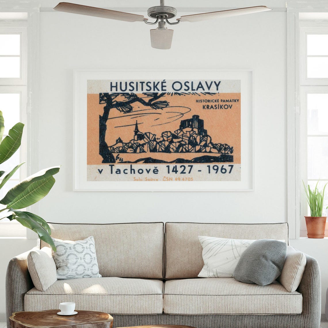 Hussite Celebration Tachov Krasikov Retro Matchbox Label Art Poster - Image 3