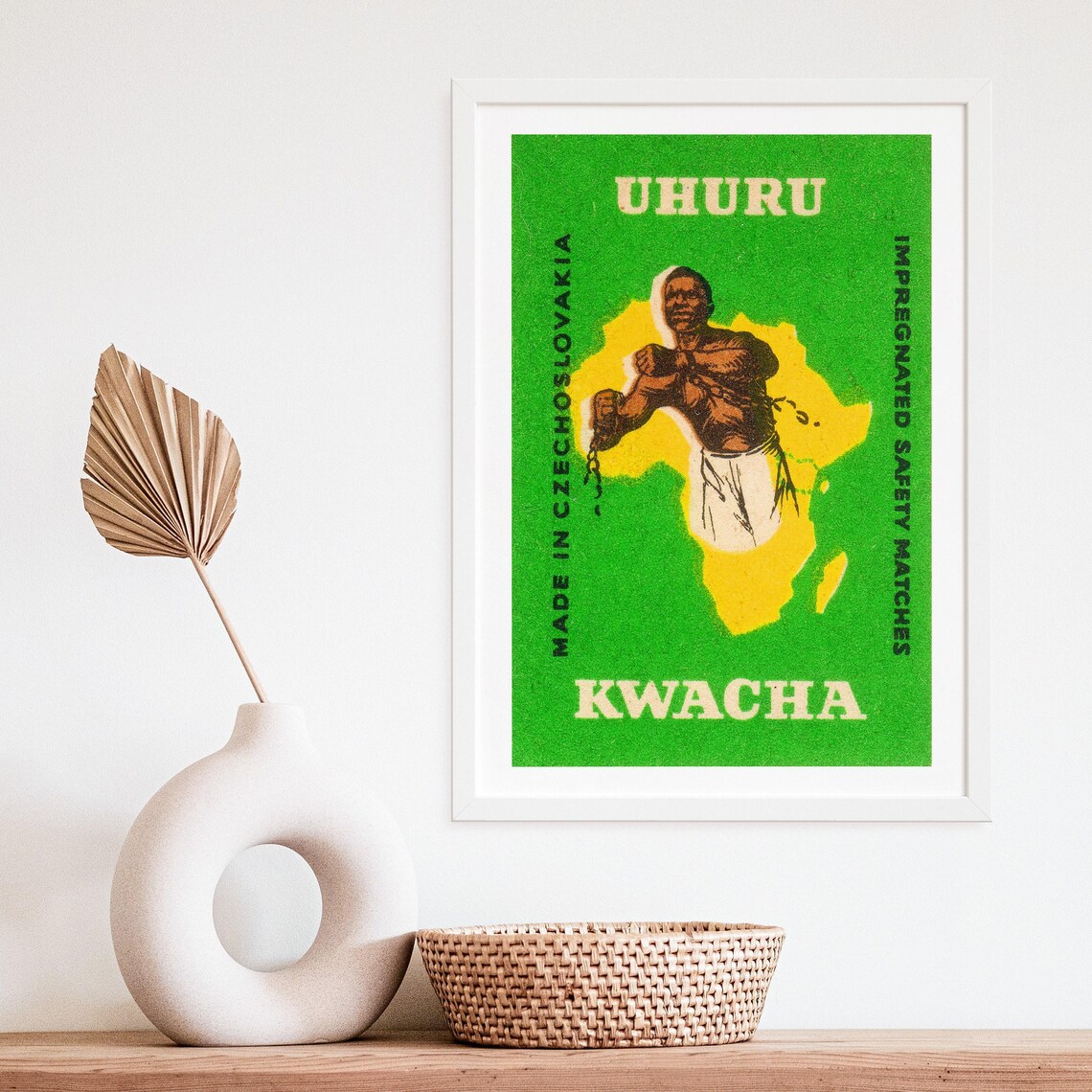 Uhuru Kwacha African Freedom Vintage Czechoslovak Match Label Poster - Image 4