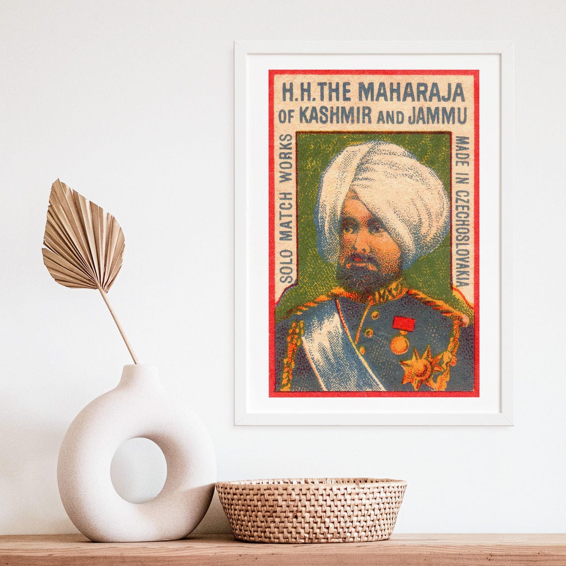 Maharaja of Kashmir and Jammu Portrait Czech Matchbox Poster - Image 4