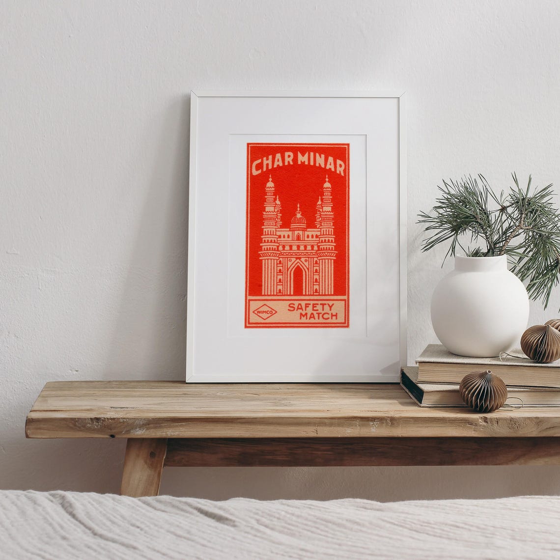 Char Minar WIMCO Safety Match Vintage Red Charminar Monument Poster - Image 3