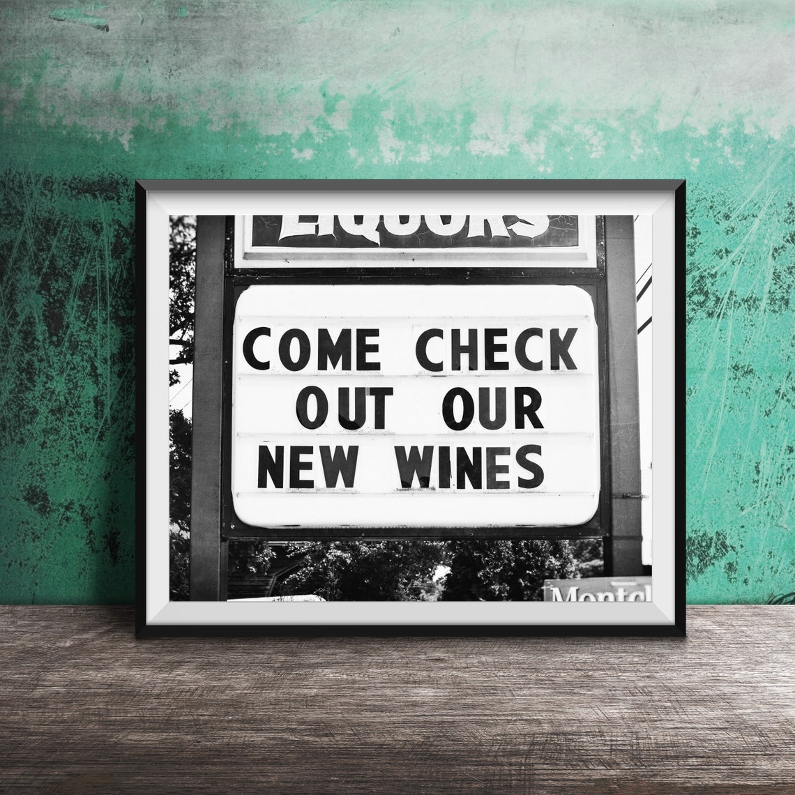 Come Check Out Our New Wines Retro Liquor Store Sign Photo Poster - Image 2