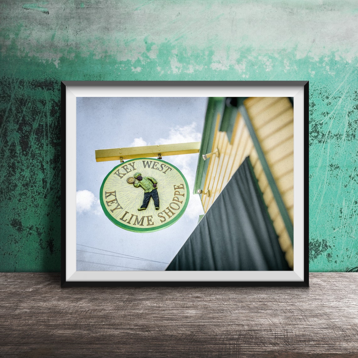 Key West Key Lime Shoppe Round Hanging Sign Florida Keys Poster