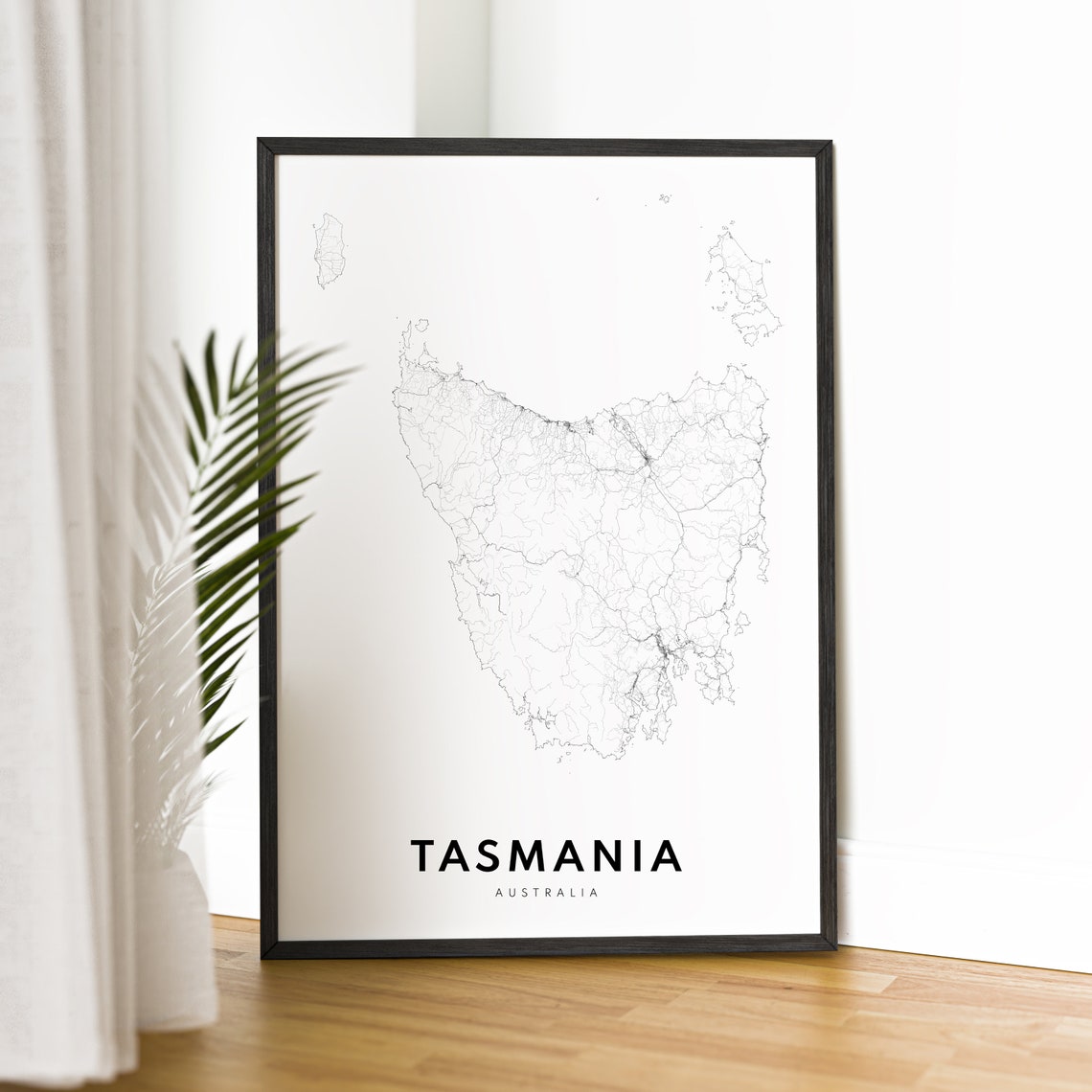 Tasmania Australia Island Outline Minimalist Map Wall Poster - Image 2