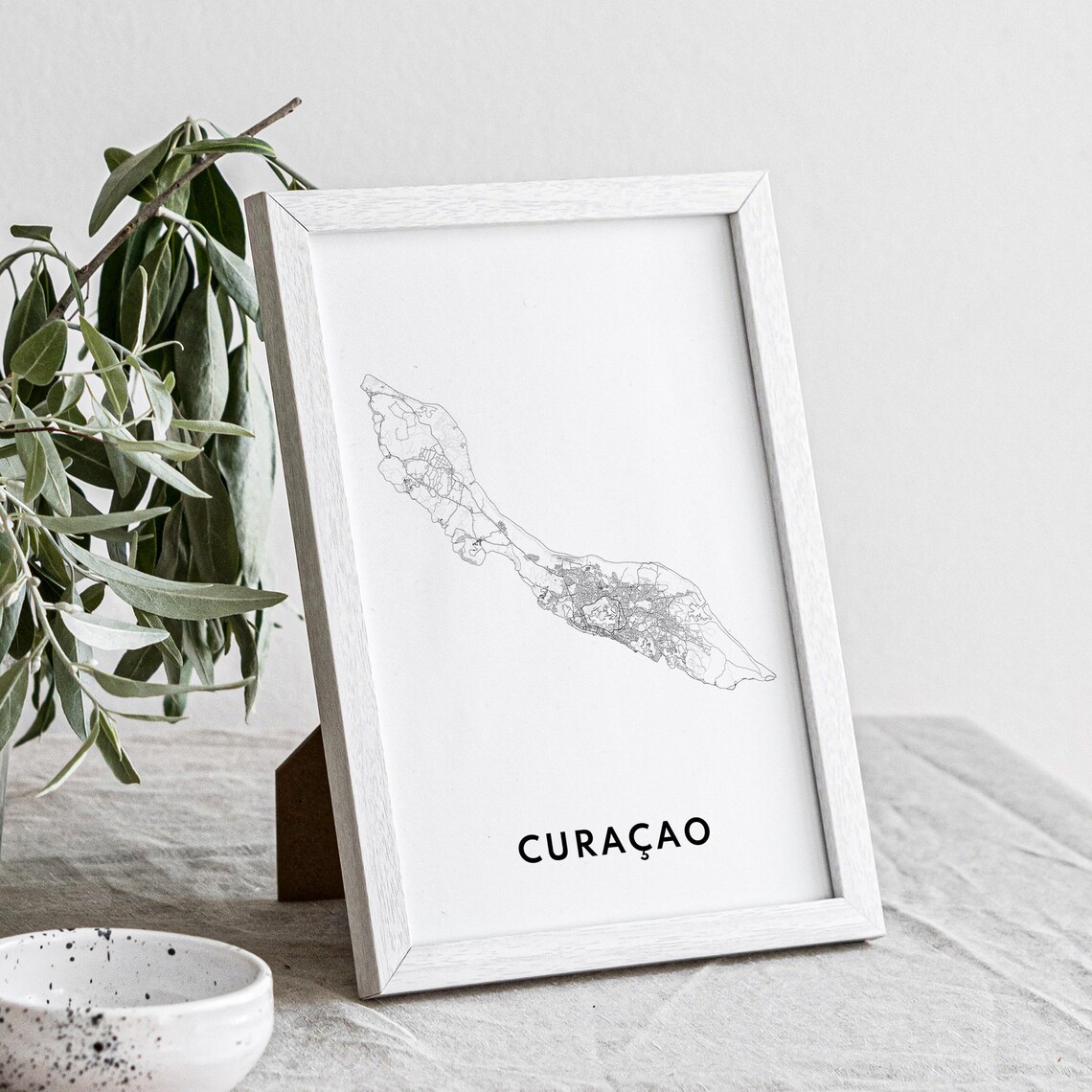 Curacao Map Travel Poster, Black And White Map - Image 4