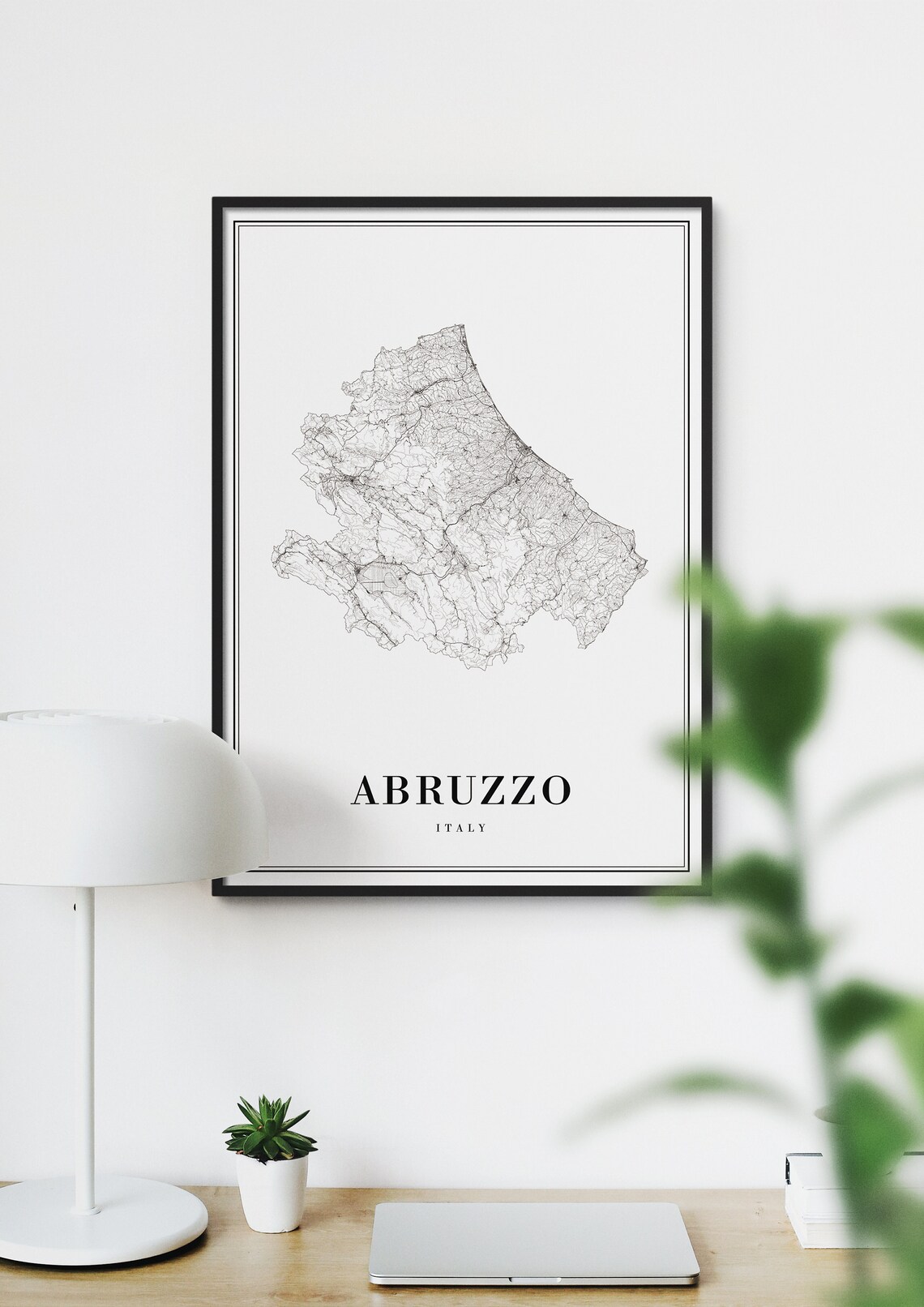 Abruzzo Italy Region Outline Minimalist Travel Map Wall Poster - Image 4