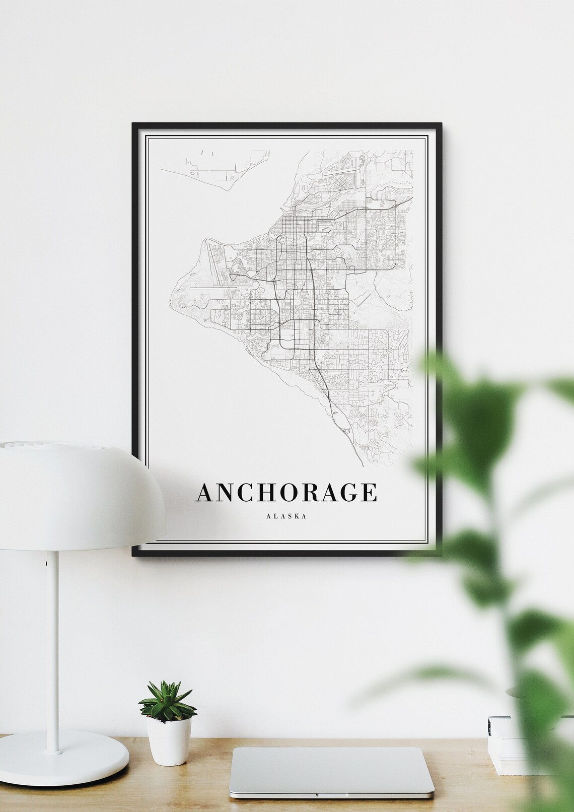 Anchorage Alaska Minimalist City Street Map Modern Wall Poster - Image 3