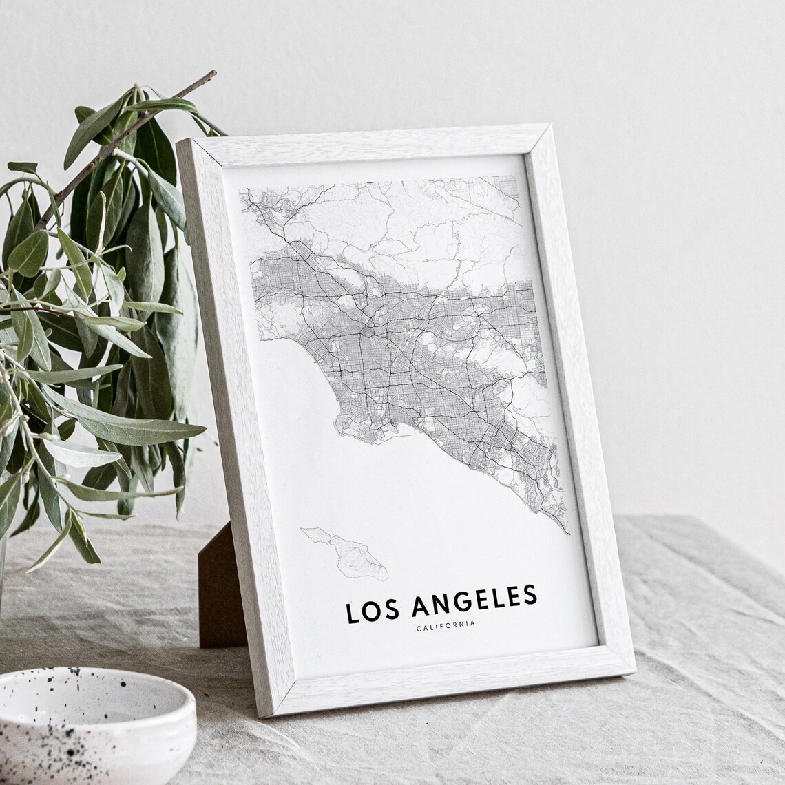 Los Angeles Map Print, Black And White Sketch - Image 4