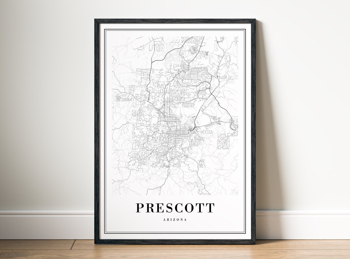 Prescott Arizona City Street Map Fine Minimal Line Art Print - Image 5