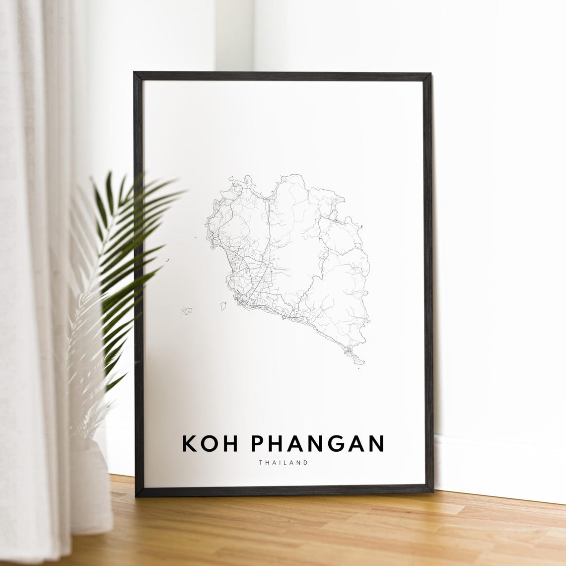 Koh Phangan Thailand Island Minimalist Outline Map Travel Poster - Image 2
