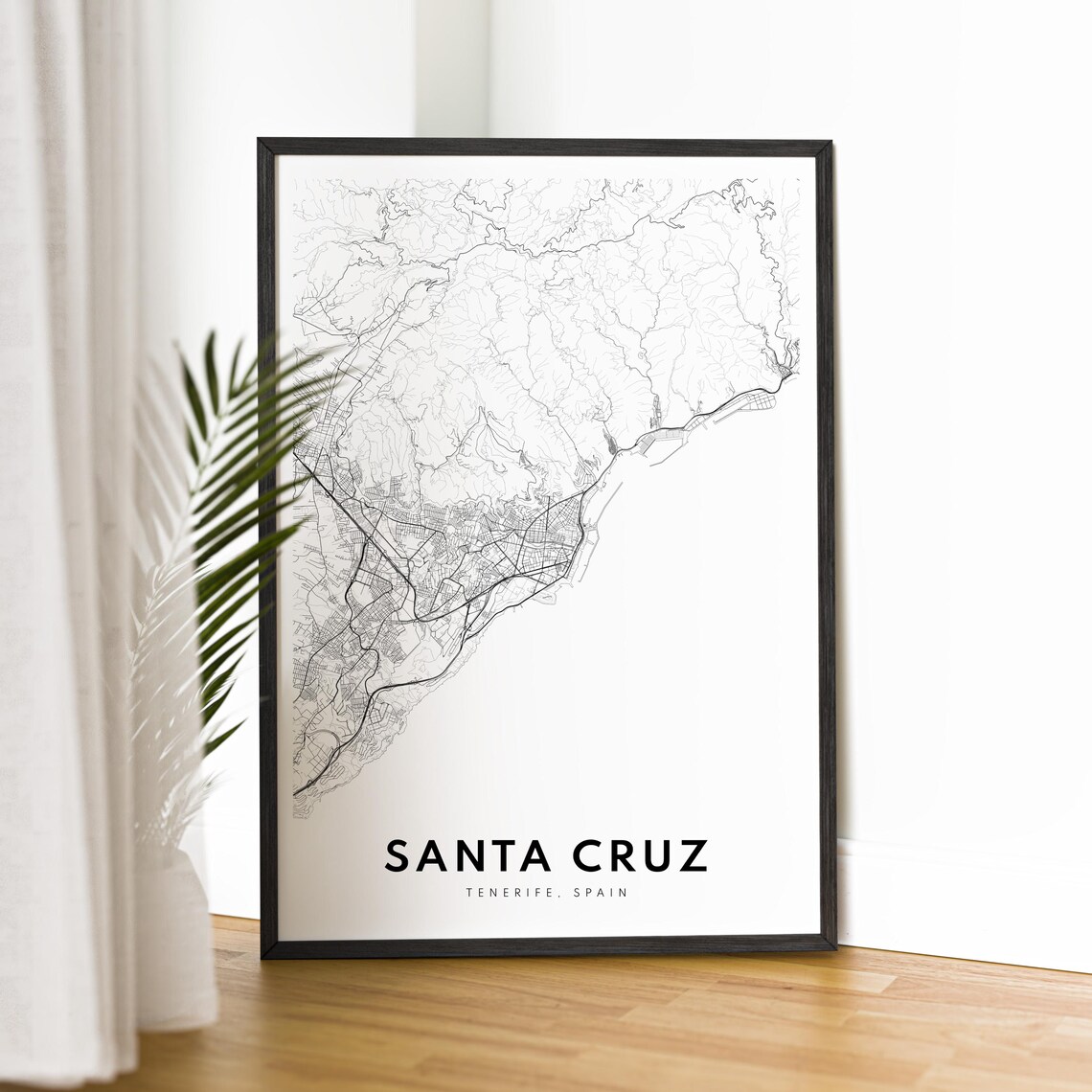 Santa Cruz Tenerife Spain Canary Islands City Street Map Poster - Image 2