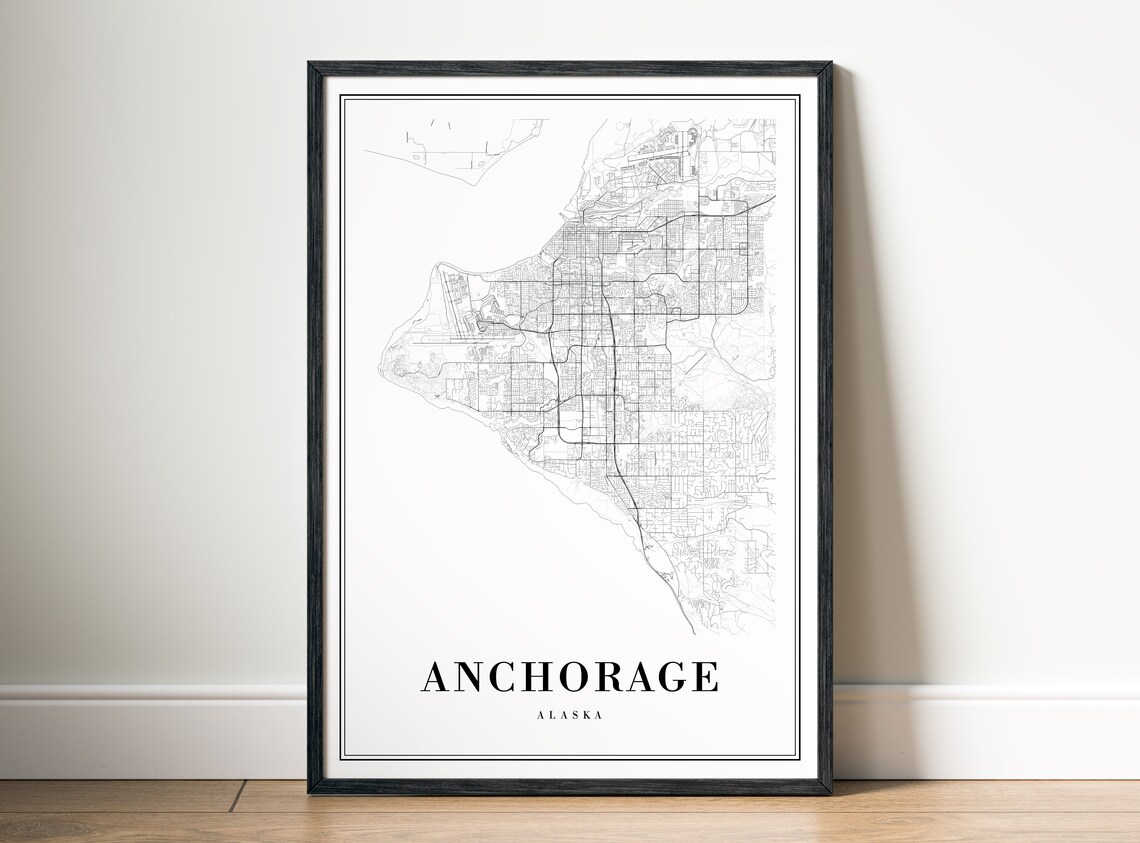 Anchorage Alaska Minimalist City Street Map Modern Wall Poster - Image 5
